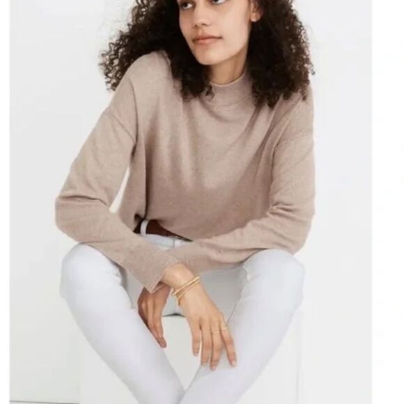 Madewell Mock Neck Sweater Heather Hazel-wood Size XS - Picture 1 of 8